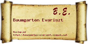 Baumgarten Evariszt névjegykártya